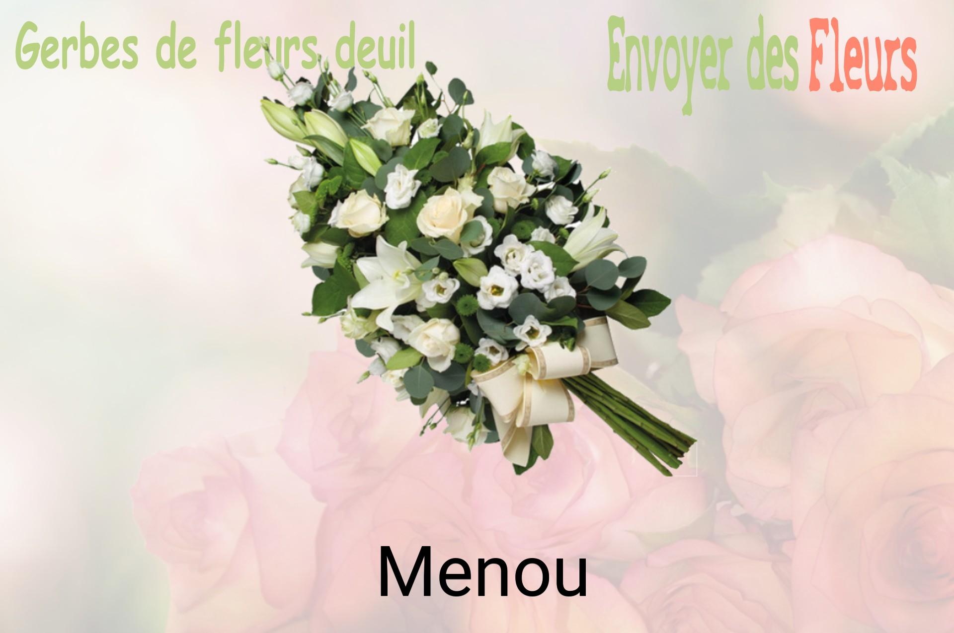 Gerbe de fleurs de deuil livrée à Menou